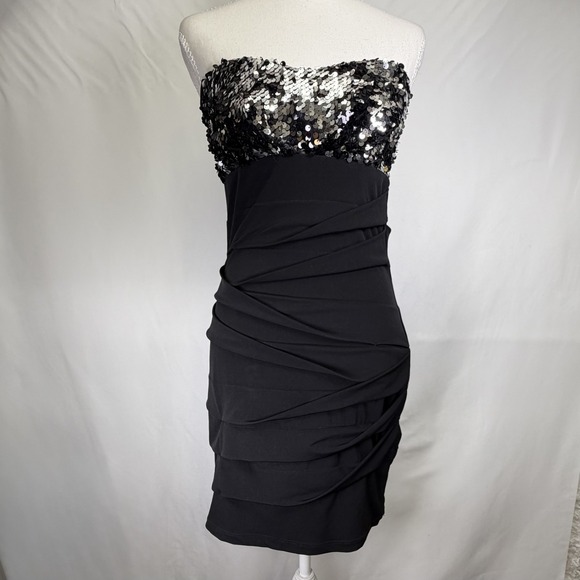 City Triangles Dresses & Skirts - City Triangles Black Sequin Formal Dress Prom Wedding Evening Medium Jr.